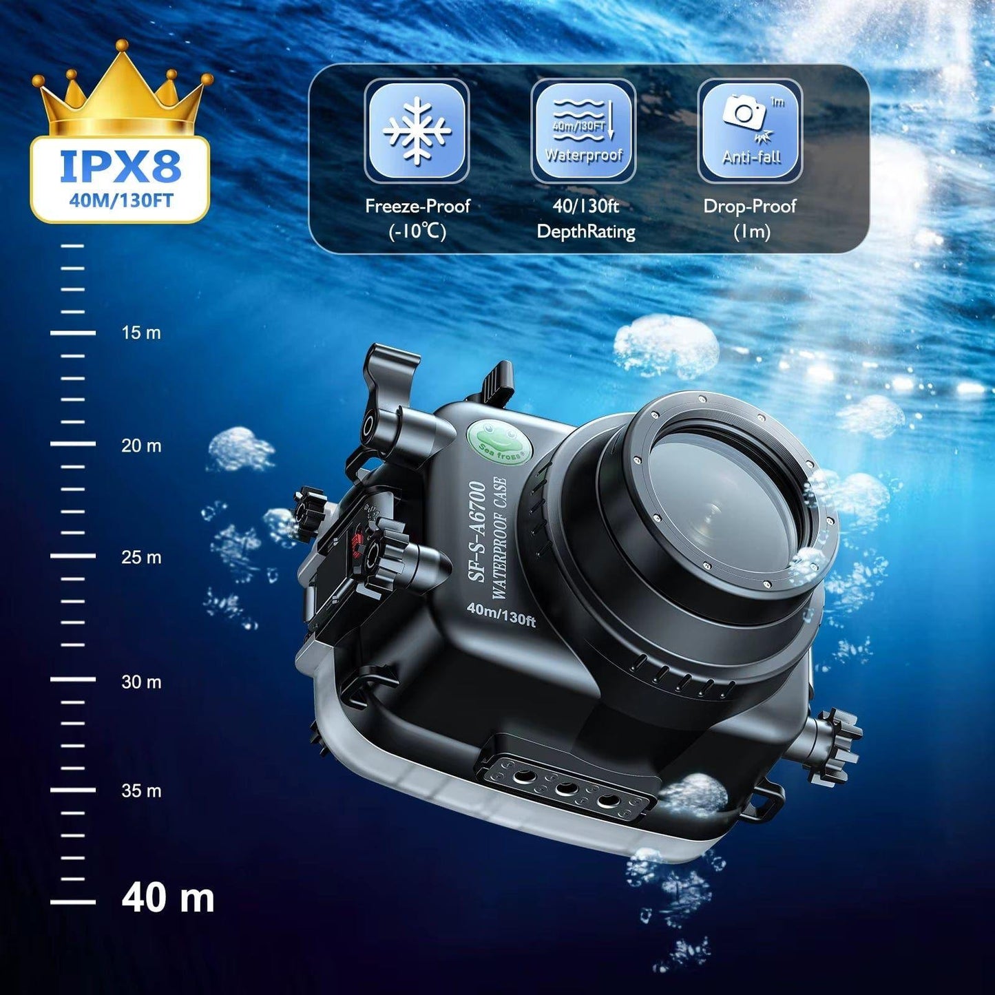 SeaFrogs Underwater Camera Housing for Sony A6700
