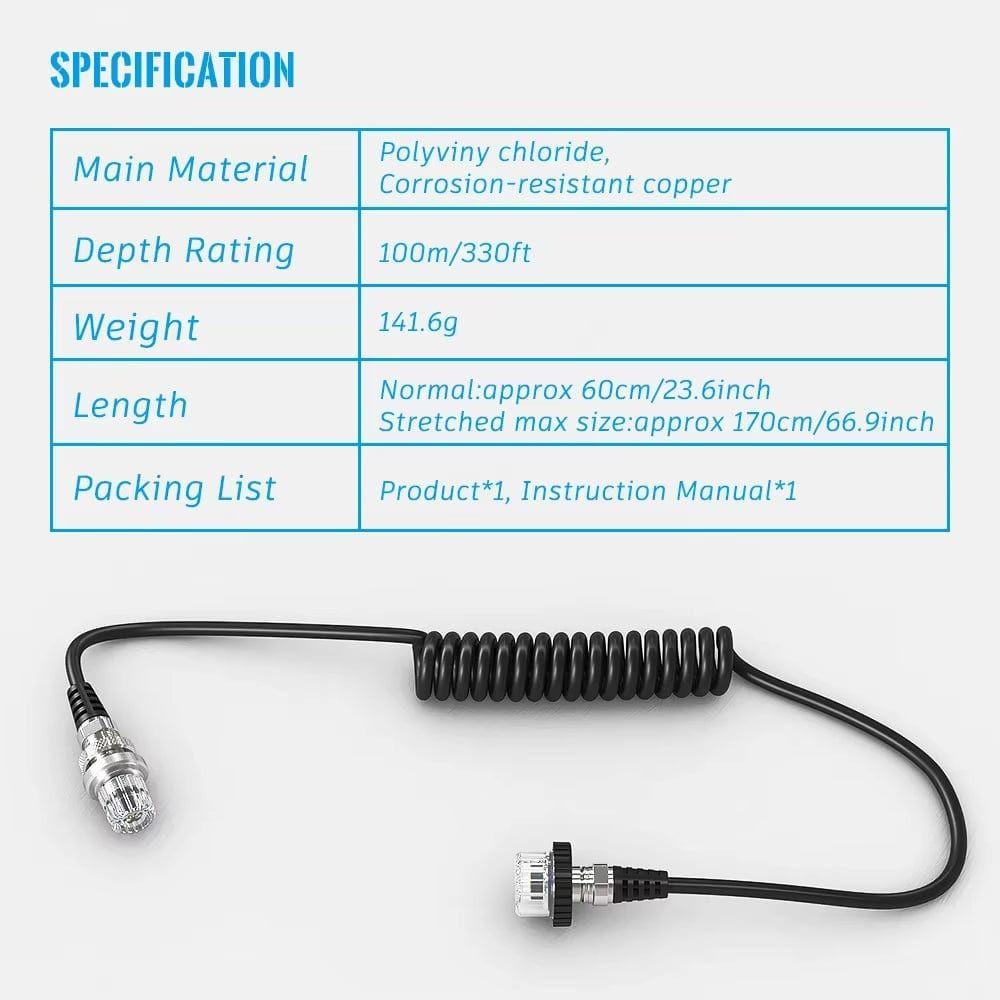 Seafrogs Diving Waterproof Shell Flashlight Connection Line 5 Pin Synchronous Lightning Conductor Cable Data Line