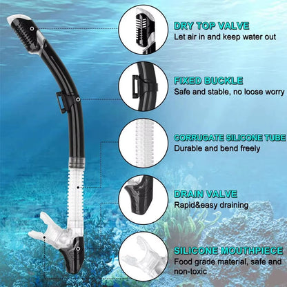 Snorkelling Set - Full Frame Mask & Dry Snorkel - Multiple Colour Options