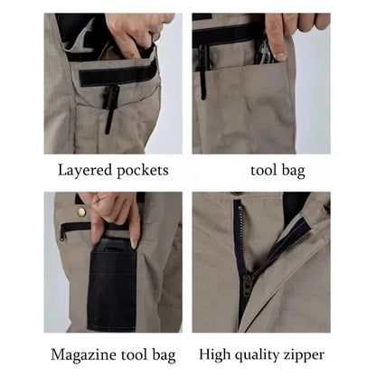 Wear Resistant Work Pant Man Multi-Pocket Straight Cargo Trousers Outdoor Jogging Tactical Pants Spring Autumn Casual Trousers
