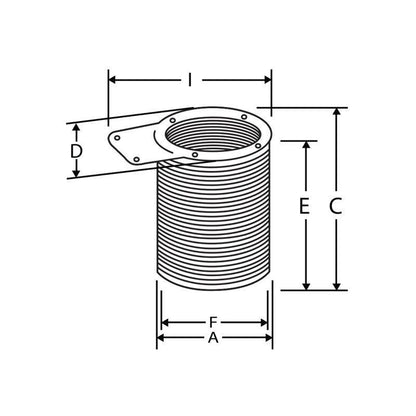 Thru-Hull Ø68mm Non-Return Valve, L107mm | 4Boats