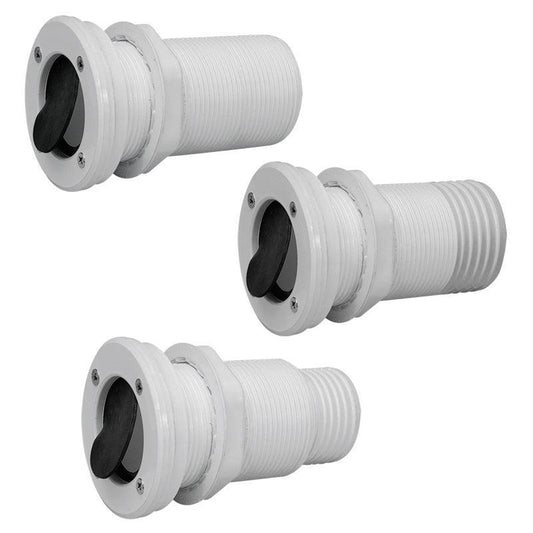Thru-Hull Threaded 55 mm with non-return valve, white | 4Boats