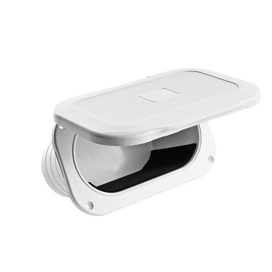 Utility Storage Oval Storage Hatch with Lid 111.5x177.5mm White