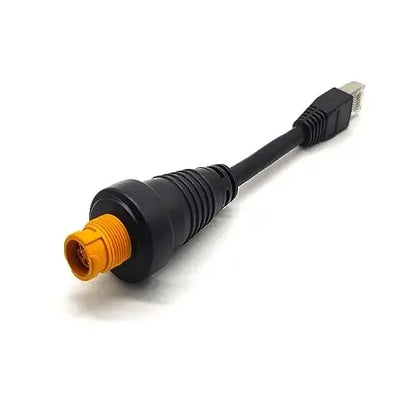 RJ45 to 5-Pin Yellow Round Ethernet Adapter Cable – 10cm (6")